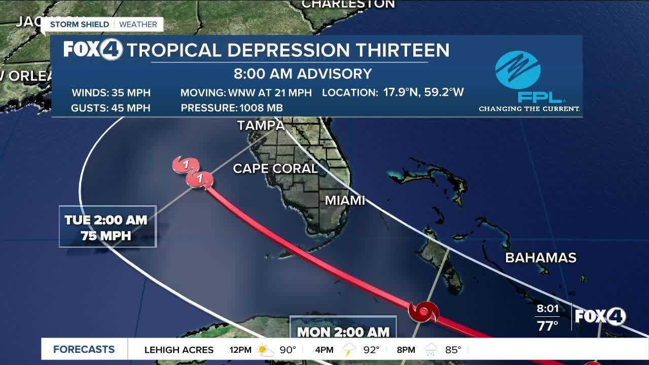 Tropical Depression Thirteen still remains very disorganized this morning