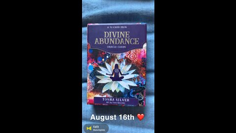 August 16th oracle card: faith