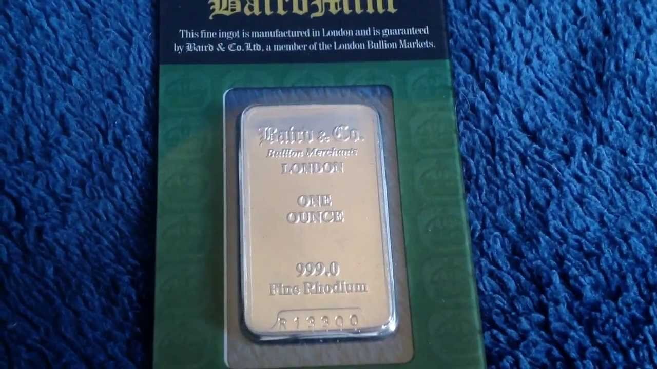 1 Ounce Rhodium Bullion Bar