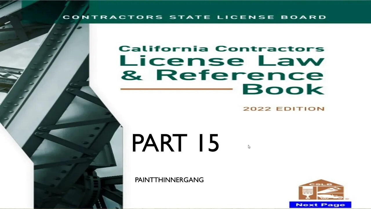 2022 NEW California Contractors License Study Guide (Law & Business) Part 15