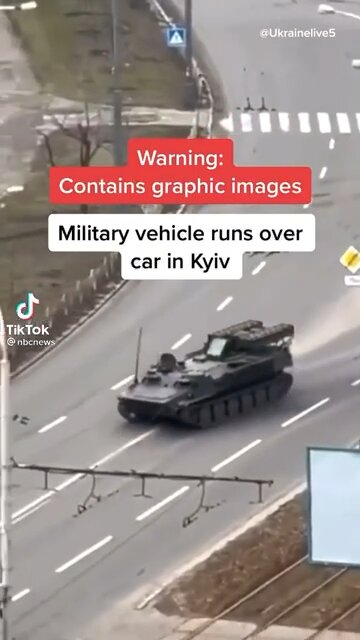 Russian tank runs over Ukrainian woman in vehicle!