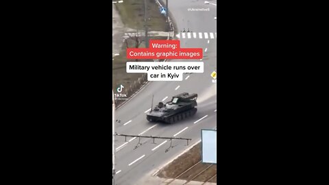 Russian tank runs over Ukrainian woman in vehicle!