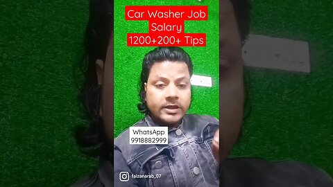 Car Washer Job Salary 1200+200+ Tips #shorts #virul #job #shortsvideo