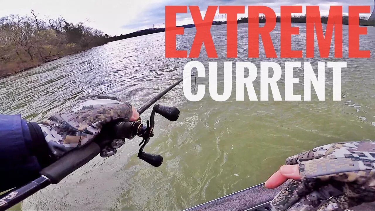 Fishing EXTREME River Current For BIG Bass!!!