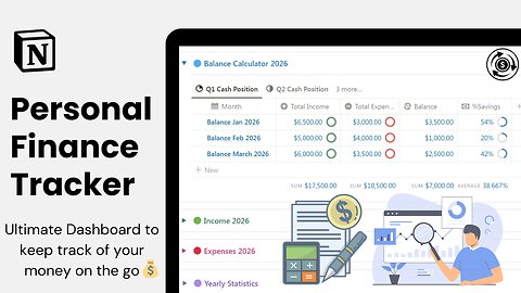 Personal Finance Tracker Notion Template | Income And Expense Tracker Notion Tutorial