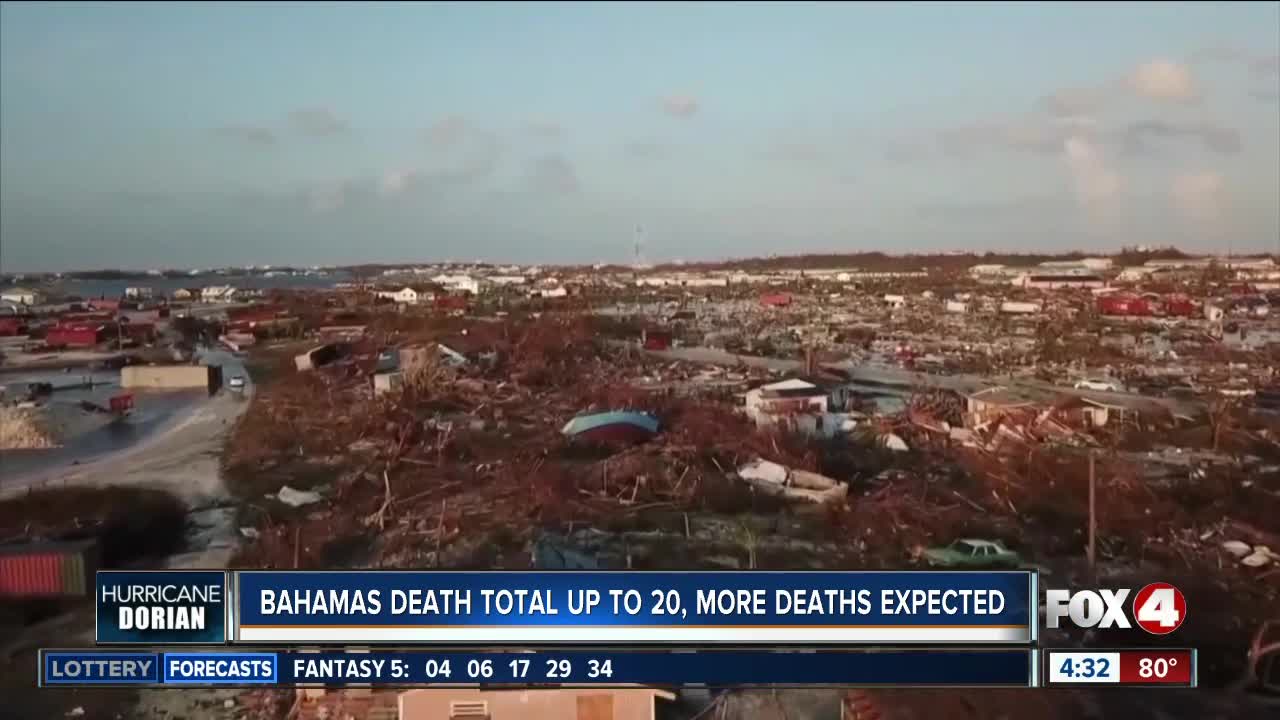 Bahamas death total rises to 20, expected to get higher