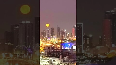 Guess what drone I used? Moon 🌝 over the Magic City 🌆 #miami