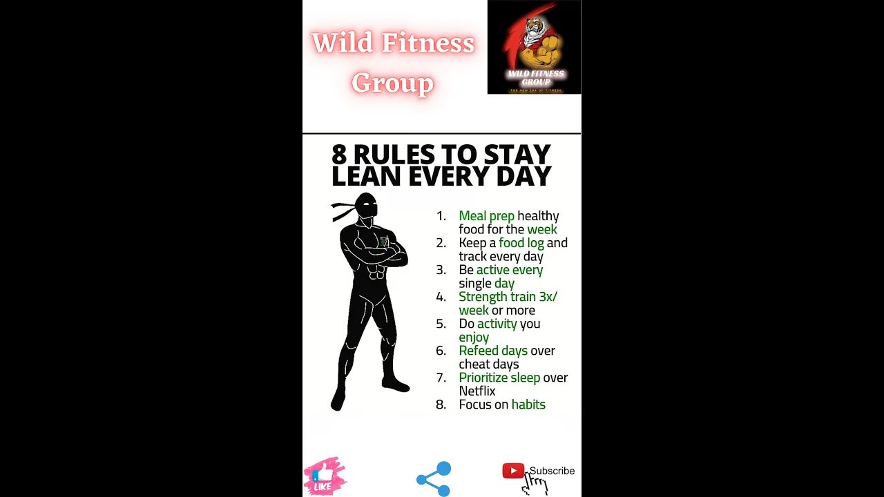 🔥8 rules to stay lean every day🔥#fitness🔥#wildfitnessgroup🔥#shorts🔥