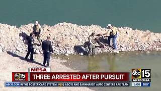 Three in custody after pursuit ends in Mesa