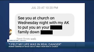 'I felt my life was in real danger.' Woman terrified by racist death threat from man at church