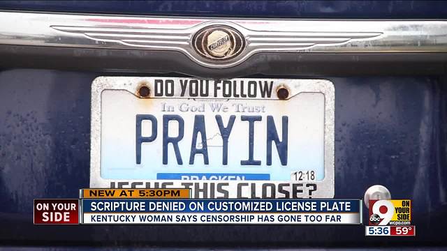 Want MATT6-9 on your Kentucky custom license plate? You don't have a prayer