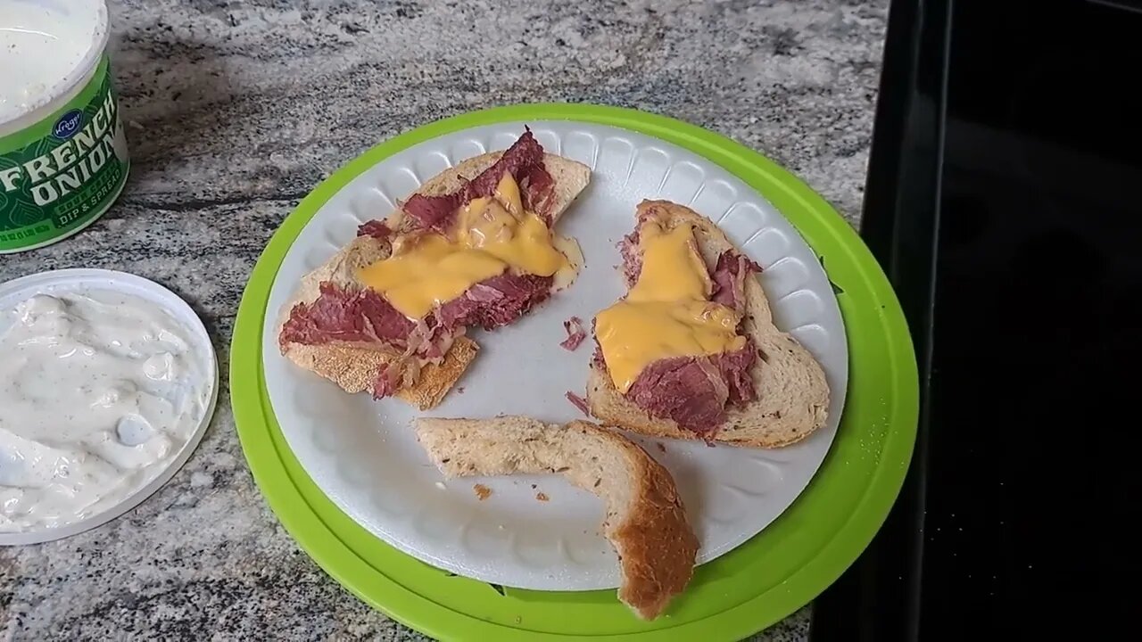 Breakfast With Leftovers... Corned Beef on Rye