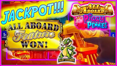 WE LOVE JACKPOTS!!! AWESOME WIN! All Aboard Piggy Pennies Slot LIVESTREAM HIGHLIGHT!