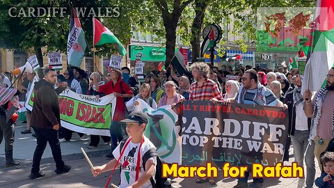 March for Rafah. Emergency protest. Cardiff South Wales