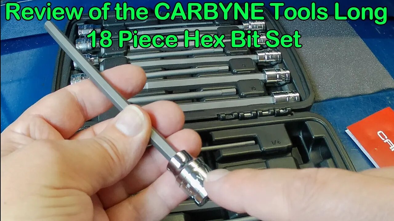 A look at CARBYNE Tools Long 18 piece Hex Bit Set.