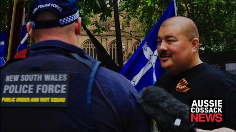 POLICE Riot Squad deem Russian flags "OFFENSIVE" during Sydney's March for Neutrality"