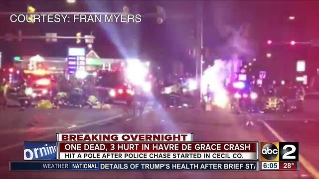 1 dead, 3 injured after car accident in Havre de Grace