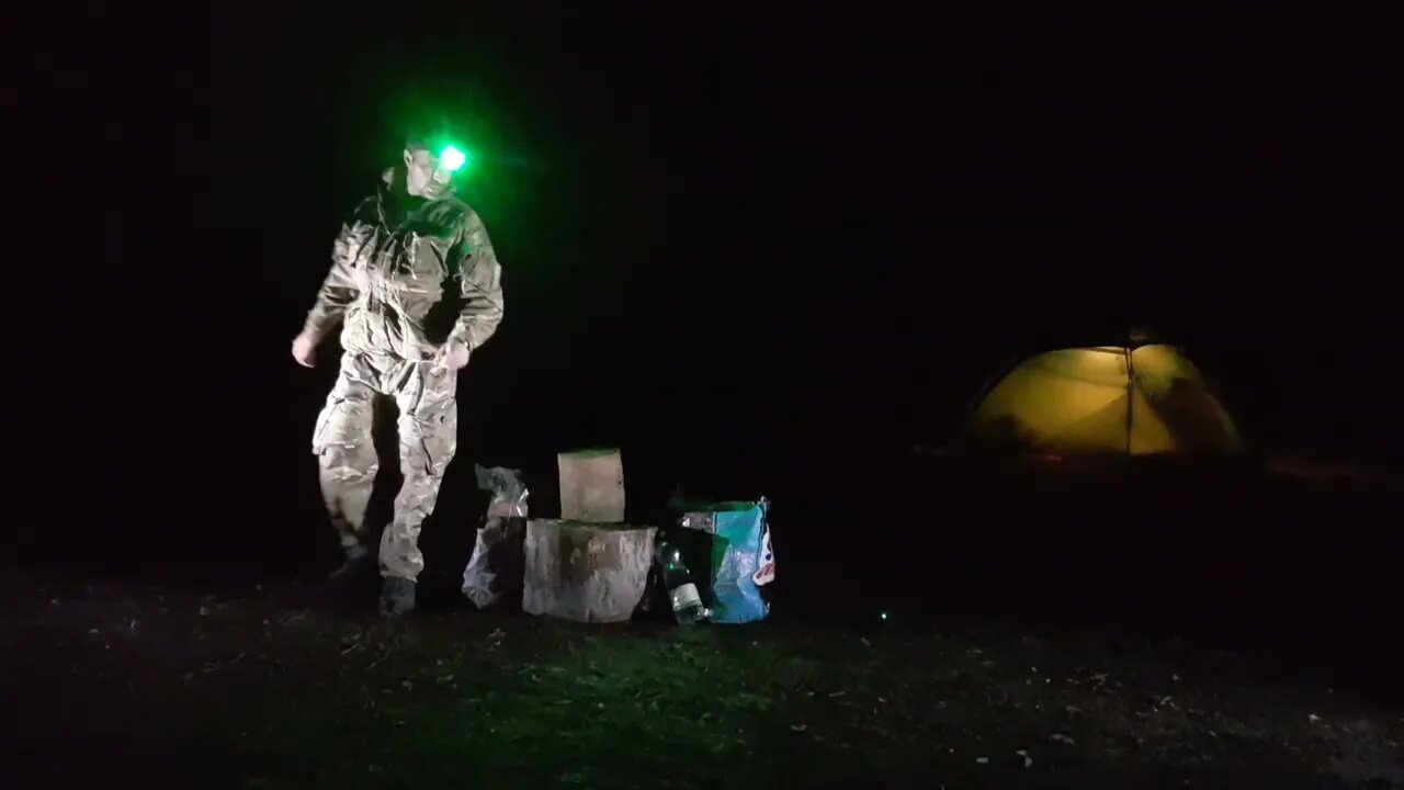 Using the Hultafors trekking axe to process firewood at night 11th Sept 2022