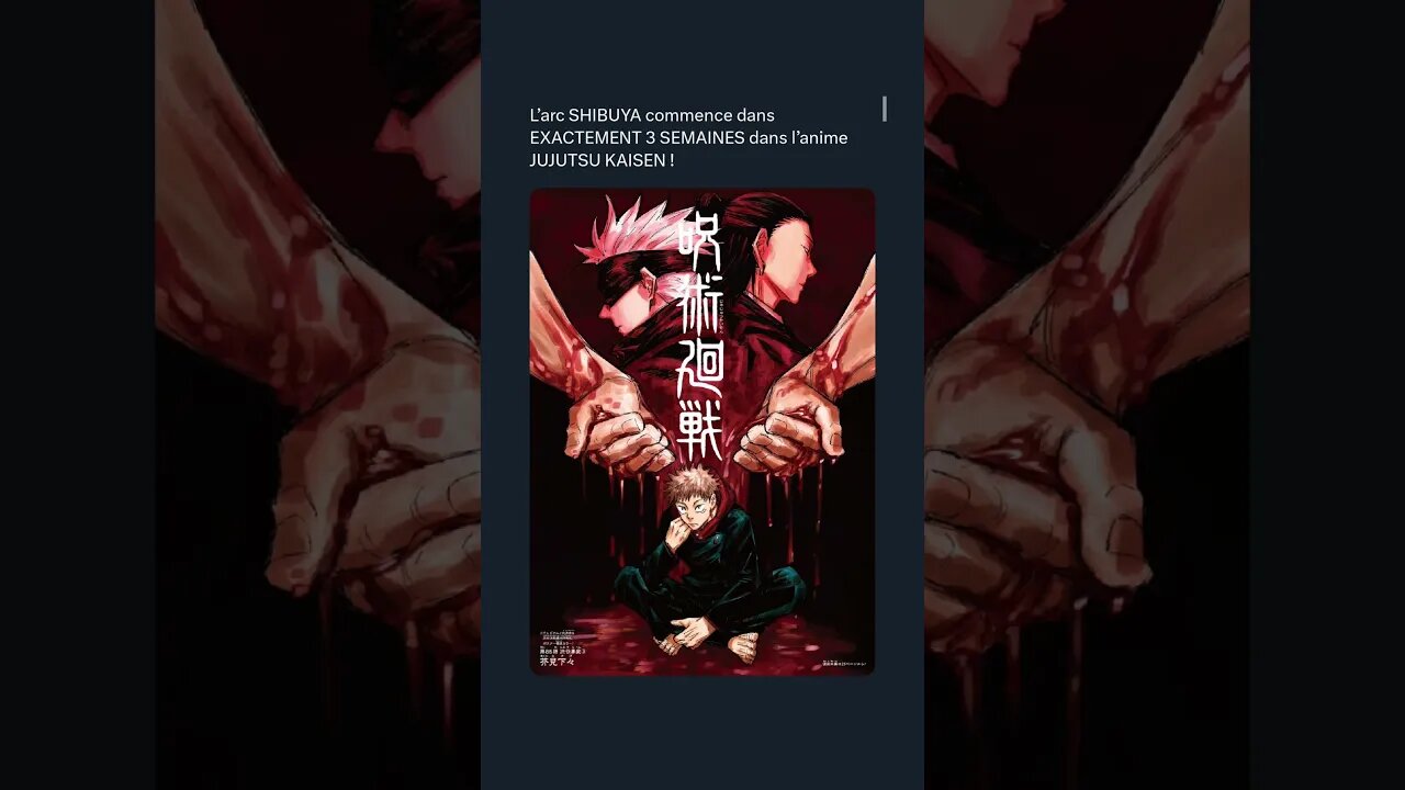 L’arc SHIBUYA commence dans EXACTEMENT 3 SEMAINES dans l’anime JUJUTSU KAISEN !