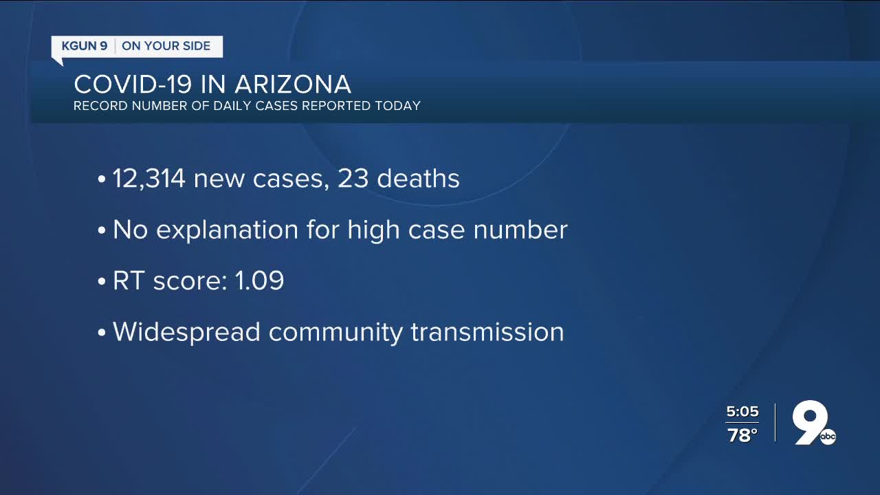 Arizona sets daily record with over 10K more virus cases