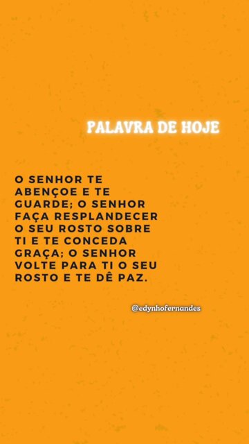 Palavra de hoje