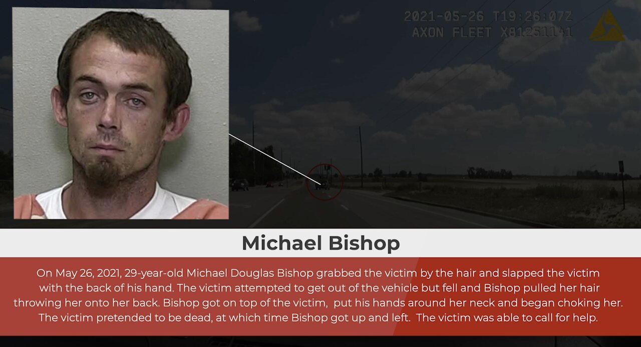 MICHAEL BISHOP ARRESTED FOR BATTERY BY STRANGULATION & AGGRAVATED FLEEING/ELUDING