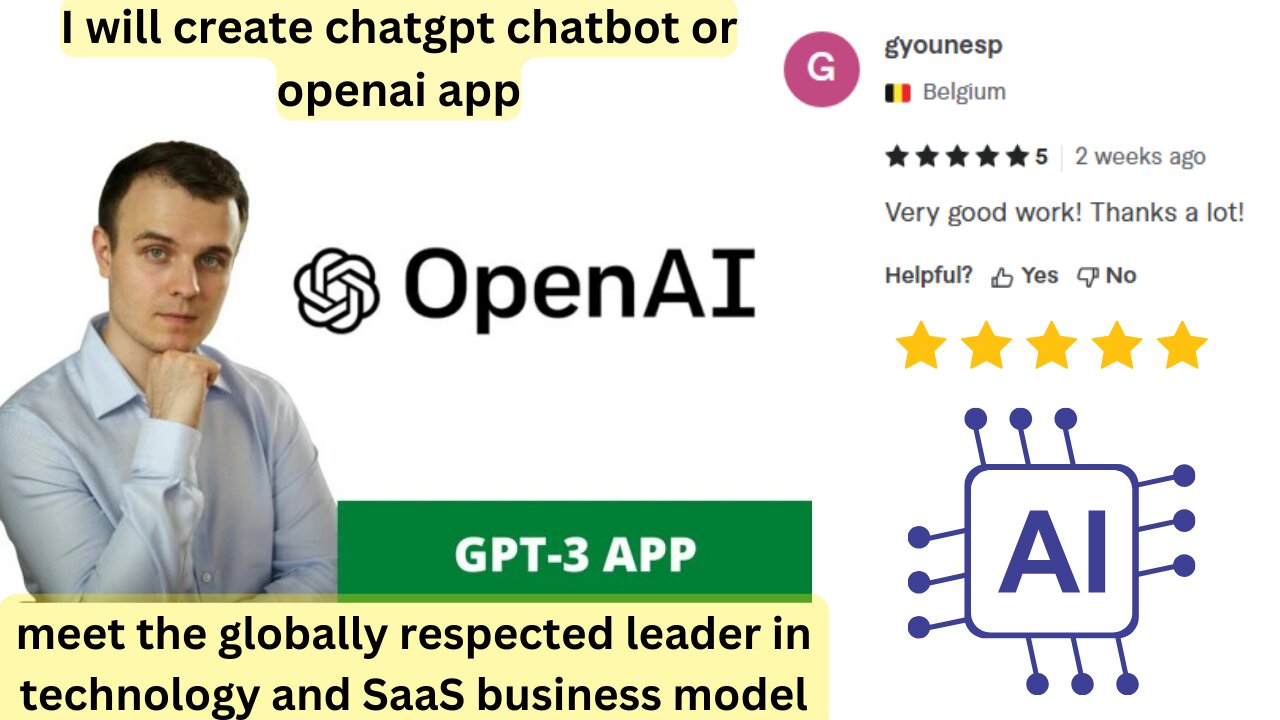 I will create chatgpt chatbot or openai app #openaichat #chatbotsforbusiness #chatbotai #aideveloper