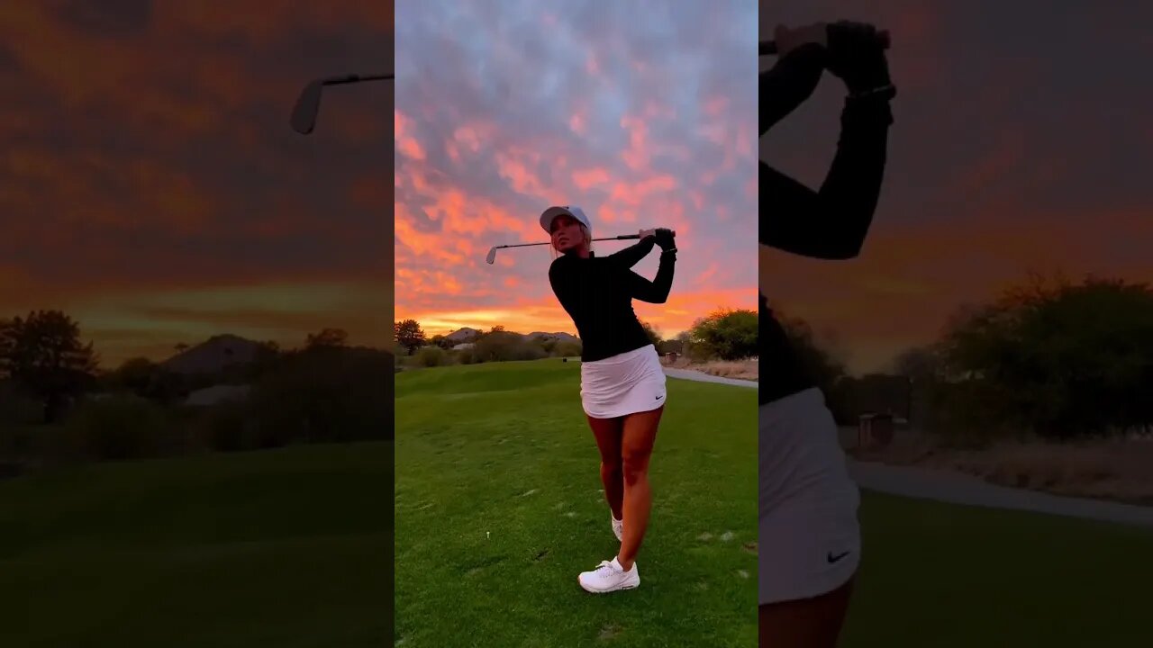 Beautiful Sunset #golf #golfgirl #girl #sports #sunset #golfswing #replaye #skirt #golflife