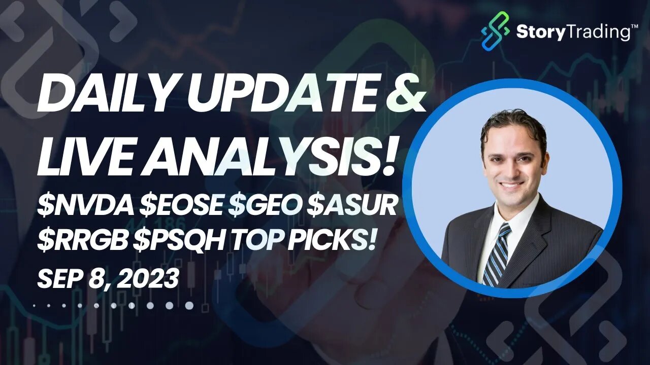 Daily Update & Live Analysis: $NVDA $EOSE $GEO $ASUR $RRGB $PSQH Top Picks!