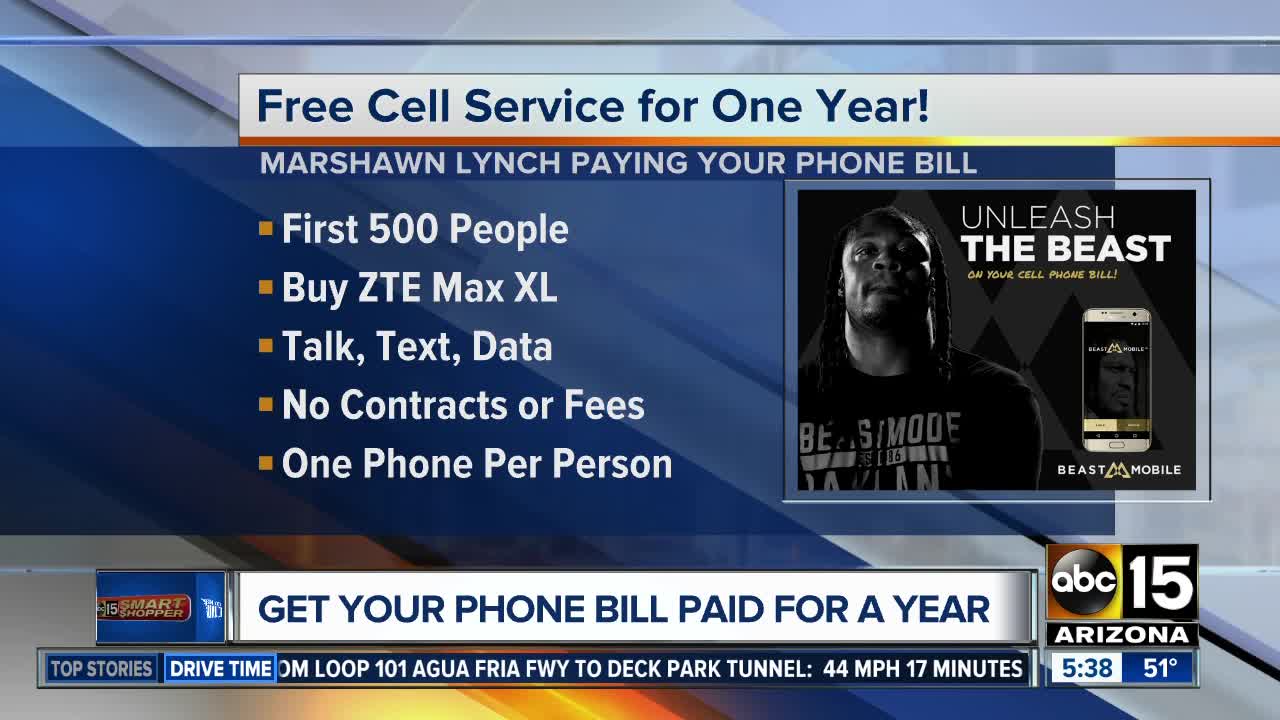 Marshawn Lynch offering free cell phone service for a year