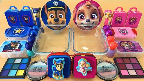 Skye vs Chase Paw Patrol | Mixing Makeup,Eyeshadow,Glitter,Clay Into Slime💝Oddly Satisfying