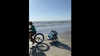 Bike ride on port aransas beach