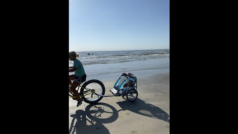 Bike ride on port aransas beach