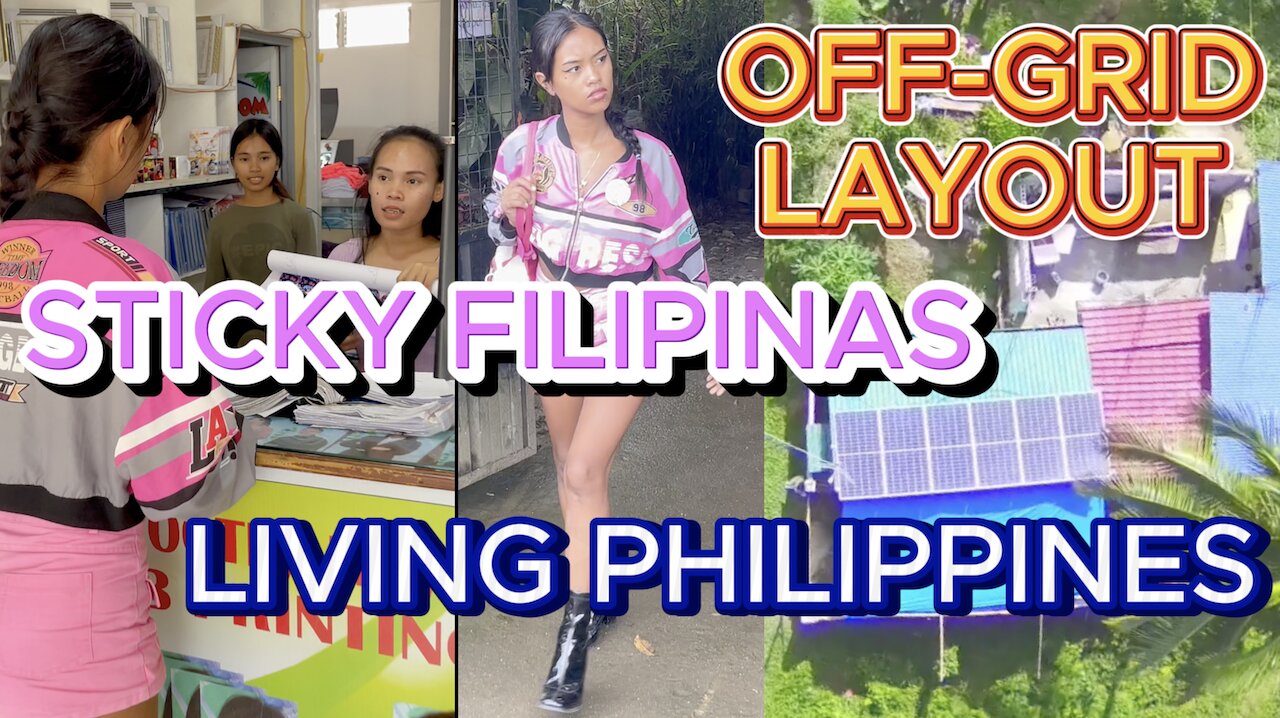 🇵🇭 STICKY FILIPINA BABES! OFF-GRID PROPERTY LAYOUT HAND MILL COCONUT LUMBER JACK Living Philippines