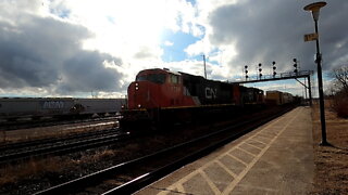 CN 5750 & CN 5772 Engines Manifest Train Eastbound In Ontario