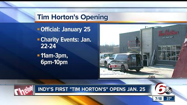 Tim Horton's will open its first restaurant in Indianapolis on Jan. 25