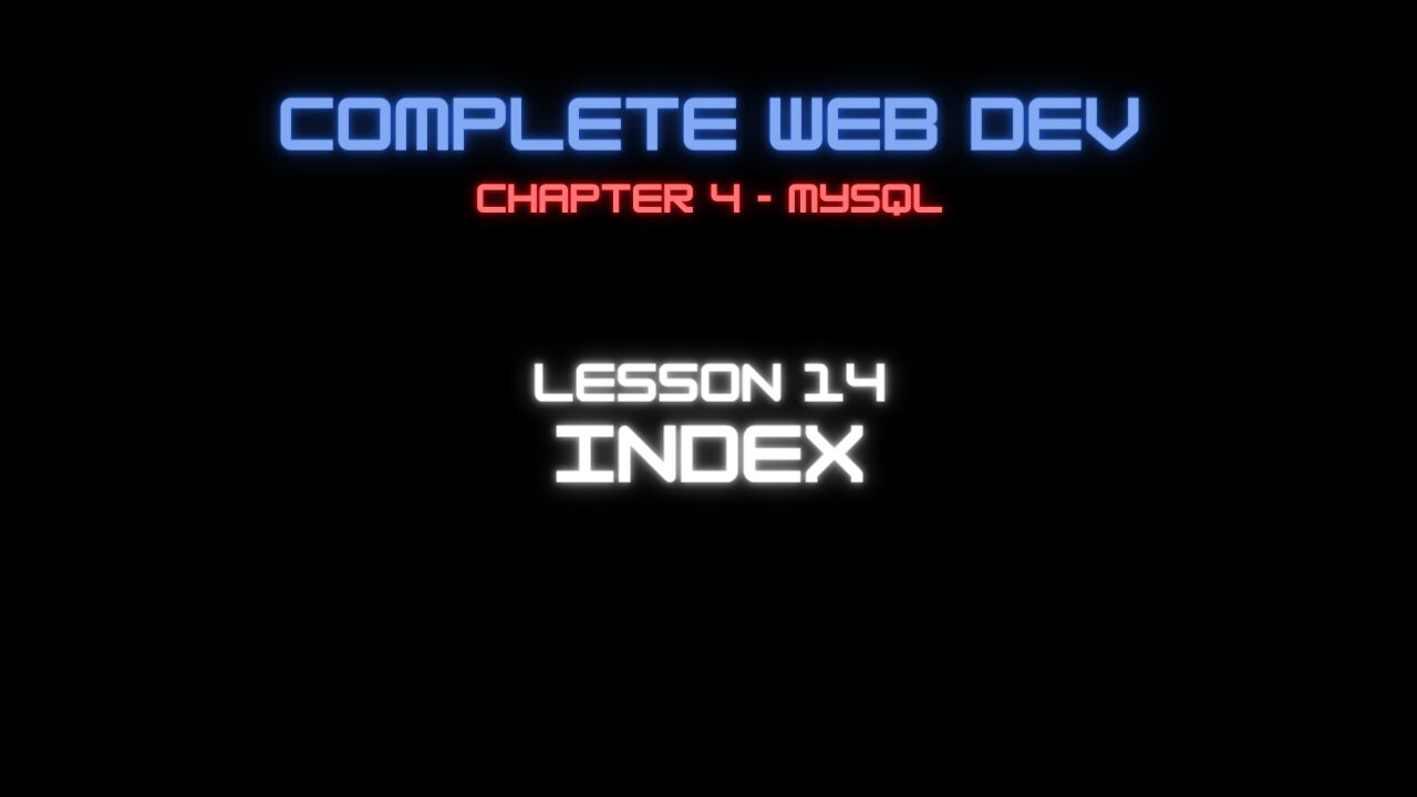 Complete Web Developer Chapter 4 - Lesson 14 Index