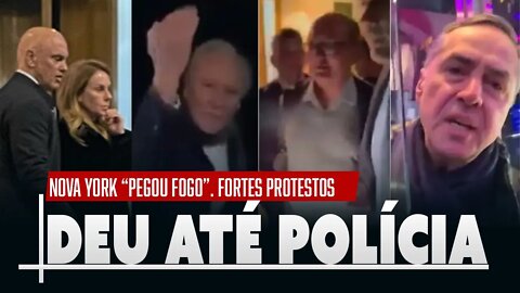 Nova York "pega fogo". Polícia chamada contra Ministro Moraes e povo protesta na porta de hotel