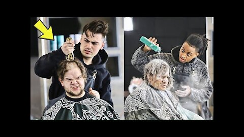 FAKE BARBER PRANK 2 | GIVING STRANGERS BAD HAIRCUTS!!