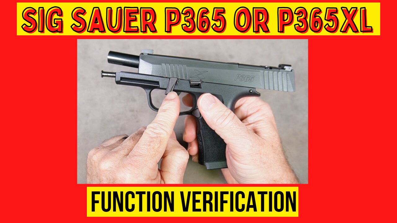 Sig P365 Function & Safety Check. Sig Function Verification