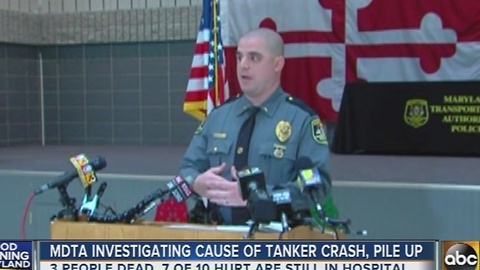 MDTA investigating cause of tanker crash, pileup on I-95