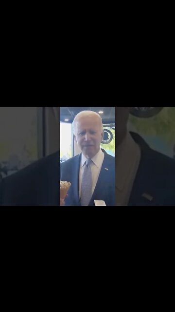 With no risk of brain freeze President Biden munched ice cream & sniffed kids while America burns