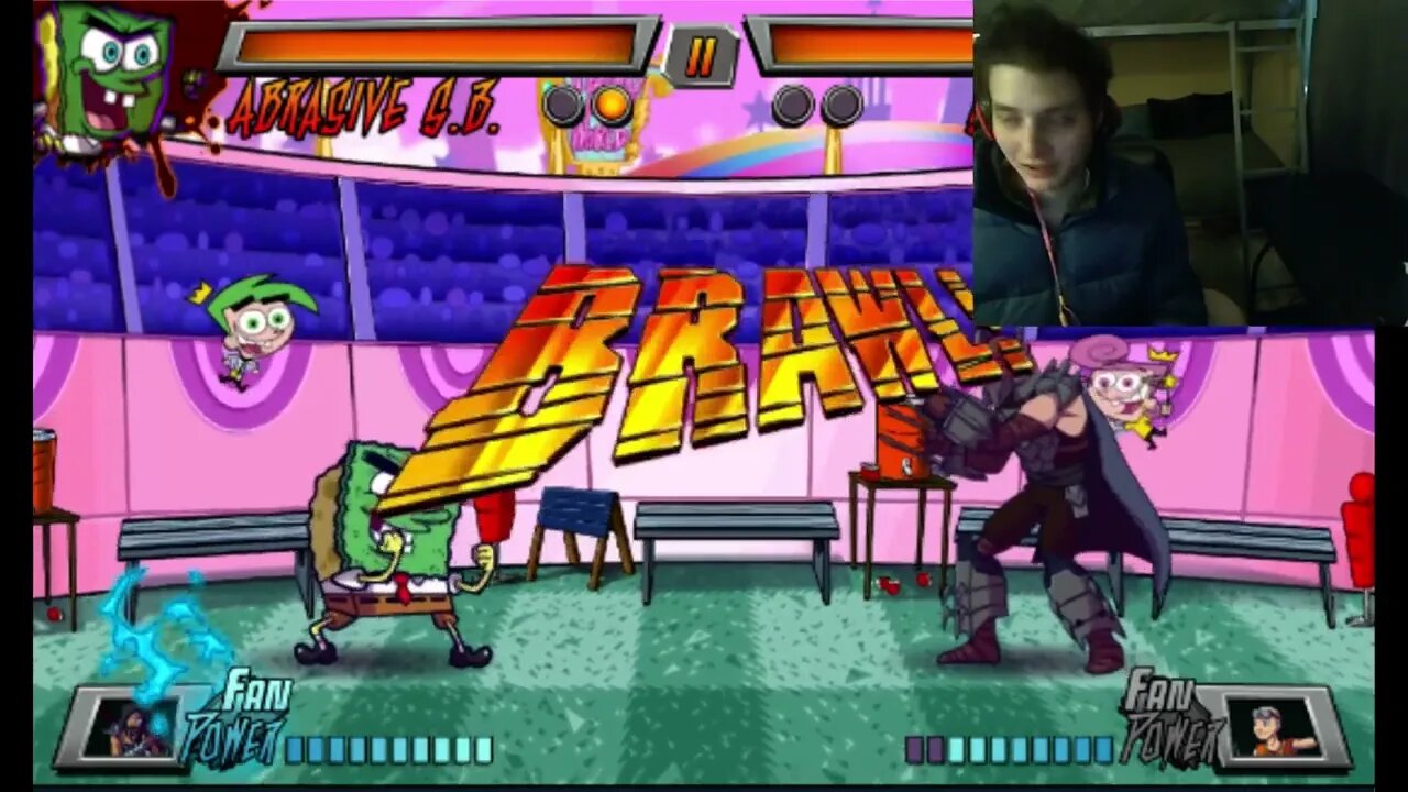 Shredder VS Abrasive SpongeBob In A Nickelodeon Super Brawl 3 Battle With Live Commentary