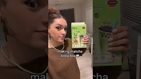 ASMR Making Matcha BOBA TEA!! #asmr #bobatea #cooking