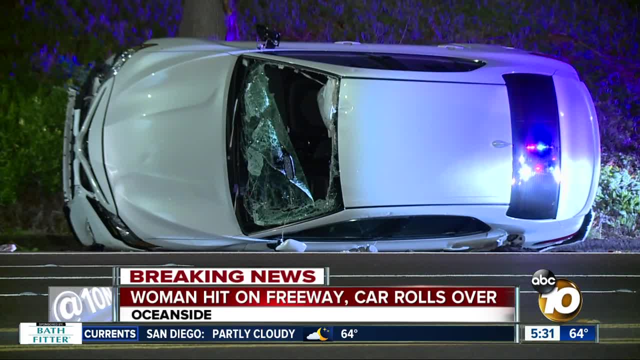 Woman getting gas for truck hit by car on SR-76 ramp in Oceanside