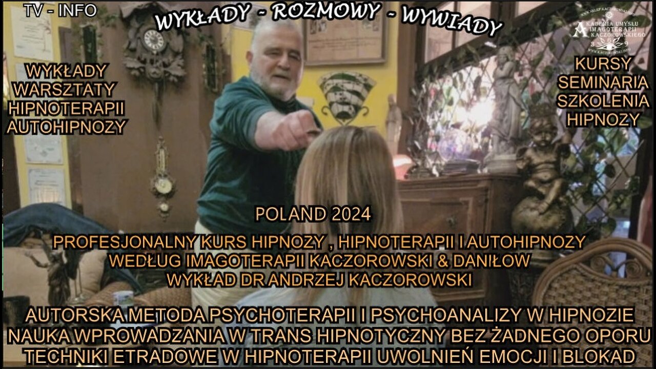 TECHNIKI ESTRADOWE W HIPNOTERAPII I UWOLNIEŃ EMOCJI I BLOKAD. NAUKA WPROWADZANIA W TRANS HIPNOTYCZNY BEZ ŻADNEGO OPORU. AUTORSKA METODA PSYCHOTERAPII I PSYCHOANALIZY W HIPNOZIE.