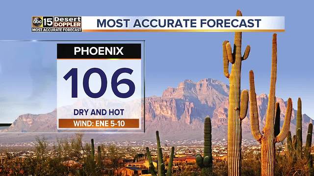 High of 106 degrees in Phoenix today