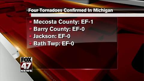 4 tornadoes confirmed in Michigan last weekend