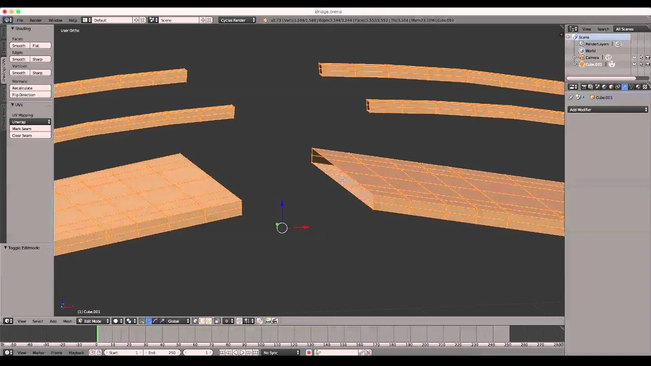 Blender Quick Tip: Bridge Tool.