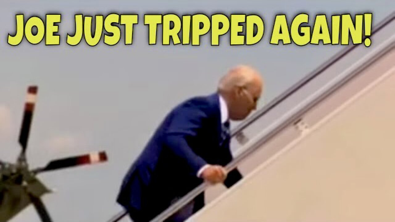 JOE BIDEN just TRIPPED going up the stairs AGAIN to Air Force One